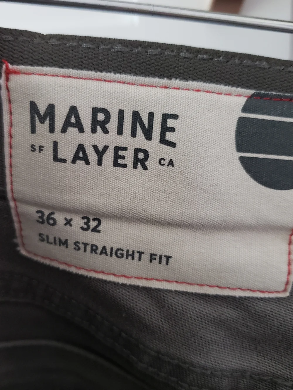 Marine Layer Slim Straight Fit Pants Mens 36x32‎ in Charcoal Gray